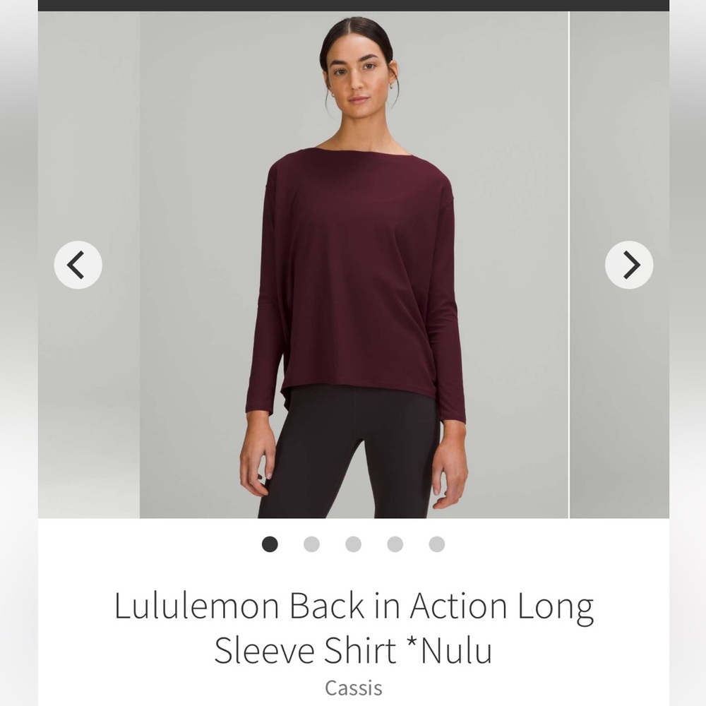 Lululemon Back in Action long sleeve shirt *Nulu